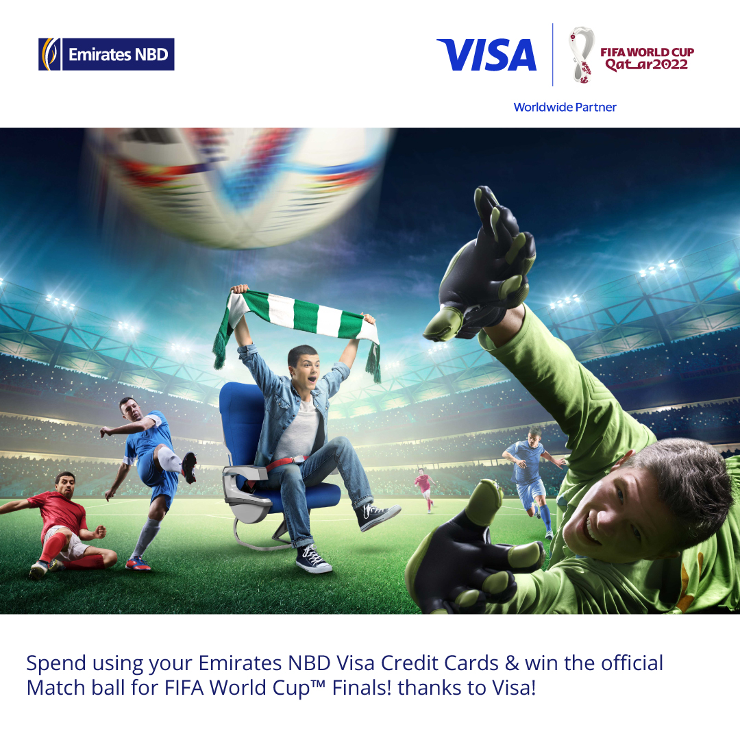 EmiratesNBD_KSA's tweet photo. Spend on your Emirates NBD Visa Credit Cards & win the official Match ball for FIFA World Cup™ Finals!
The offer is valid from 1st until 31st October 2022.
Terms & Conditions Apply
#FIFA
#EmiratesNBDOffers
#Visa
#EmiratesNBD_KSA
#SaudiOffers
#World Cup_2022
#KSA https://t.co/oiUbtxuHOX