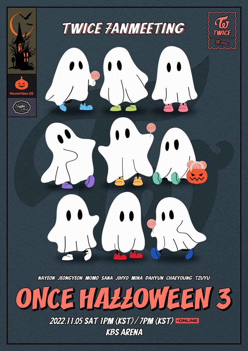 majestwice's tweet photo. 7rick or 7reat?! Aiming to build special memories with ONCE, we commemorated 7th years of debut as TWICE and held a fan meeting ‘ONCE HALLOWEEN 3’ during two different times on November 5, at 1PM KST and 7PM KST. 

Ticket Open Notice : https://t.co/vmPPa4B2dj https://t.co/WEFO2DhGie