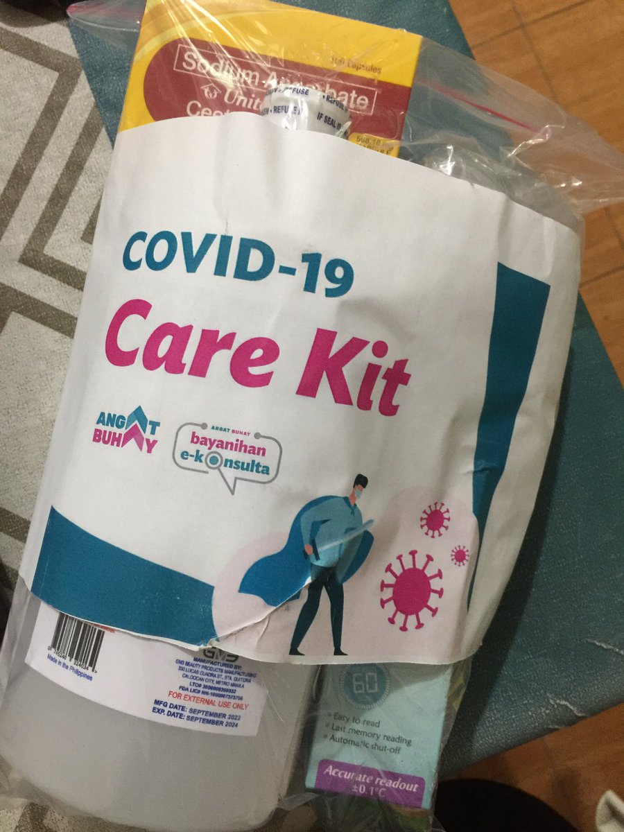 danemckevin's tweet photo. nagtry lang ako mag msg last sat. may nagentertain agad (ms.  jen) then may tumawag na volunteer doctor (dr. viray) from for consultation. then today may dumating na covid19 care kit. salamat po @angatbuhay_ph and atty. @lenirobredo ! 🌷

disclaimer: wala po akong covid https://t.co/ZFAxbU79zW