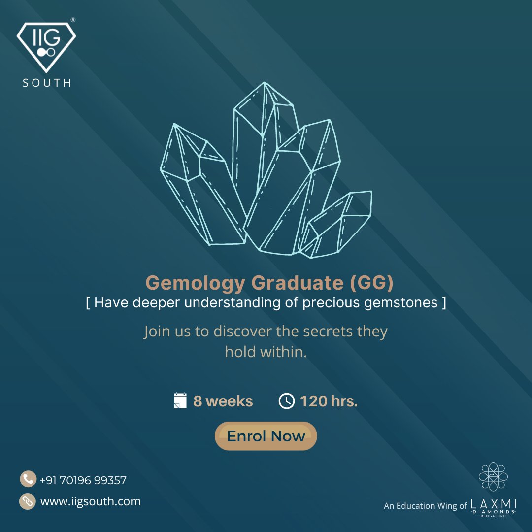 IigSouth's tweet photo. Get into the Gemstone world with this course and become a professional in Gemology.
#iigsouth #iigindia #gemstone #gemology #gem #trending #naturalstone #gemstonegrading #gemstoneidentification https://t.co/Vh9efzhPZ5