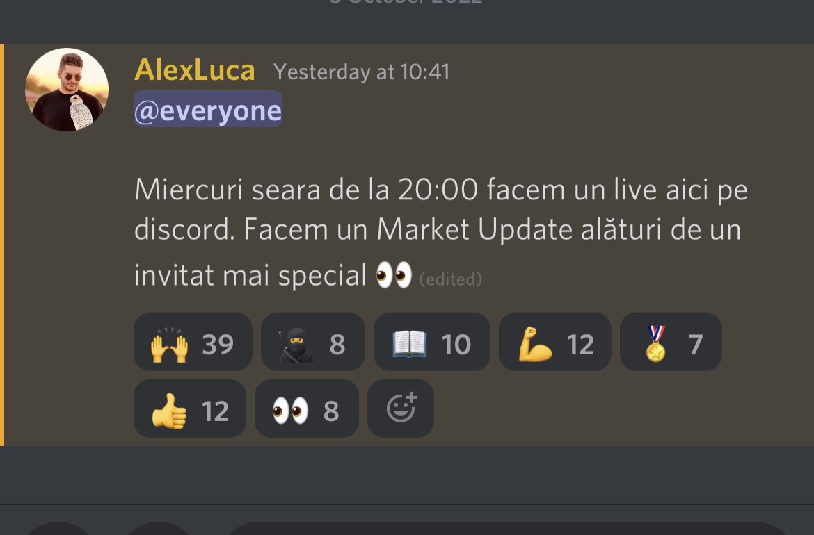 Răspunsul este “Educația” 📚…la orice!
Accesează grupul de DISCORD și ne vedem Miercuri la 20:00 pentru un market update cu un invitat mai special👇

discord.gg/sVvXrc9TJS