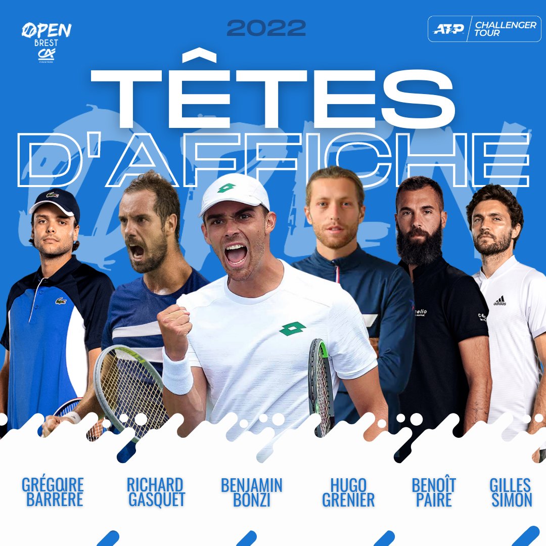 🔥 ANNONCE DU PLATEAU SPORTIF🔥 

La liste des 21 premiers joueurs a été révélée pour la 7ème édition de l'Open Brest - Crédit Agricole ! 🔥 

@BrestArena @BrestFr