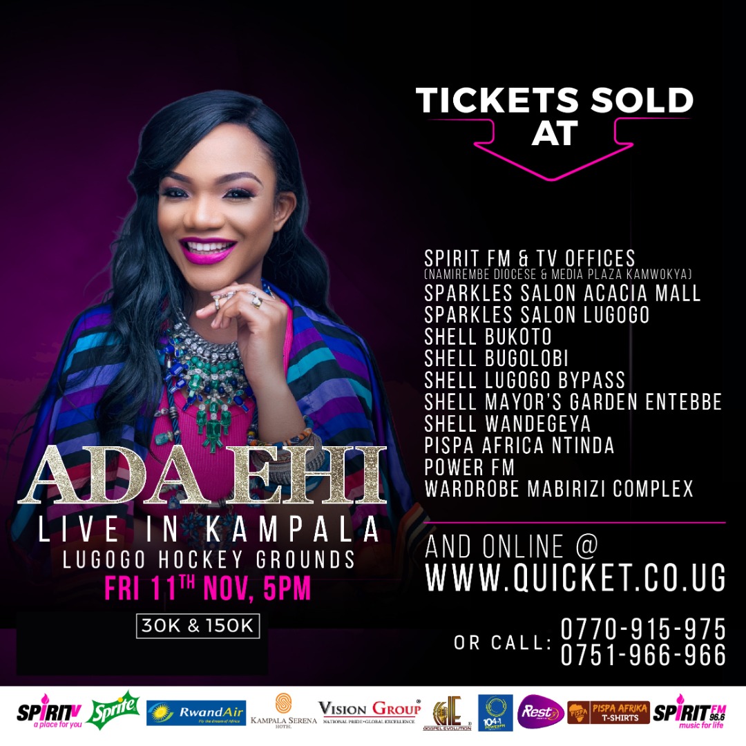 FLASH SALE⚡
Don't get caught off guard on the last minute when tickets are done. Grab yours in time for the #AdaLiveInKampala concert. 11.11.2022. cc: <a href="/Spiritfm966/">SPIRIT FM 96.6 UGANDA</a> <a href="/spirittvug/">SPIRIT TV</a> <a href="/joab_pro/">Joab Pro</a>
Via <a href="/QuicketUG/">Quicket Uganda</a>