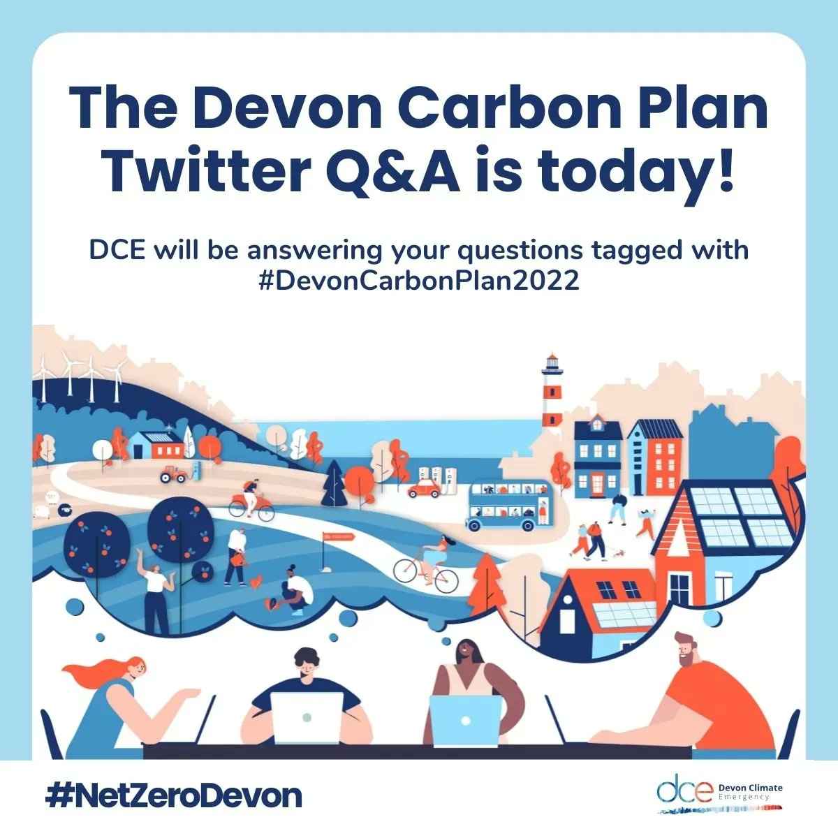 DevComsTogether's tweet image. @devonclimate will be answering questions about the Devon Carbon Plan today at 12pm. Stay tuned to hear your questions answered about how Devon can reach net-zero 🌱

#NetZeroDevon #DevonCarbonPlan2022
