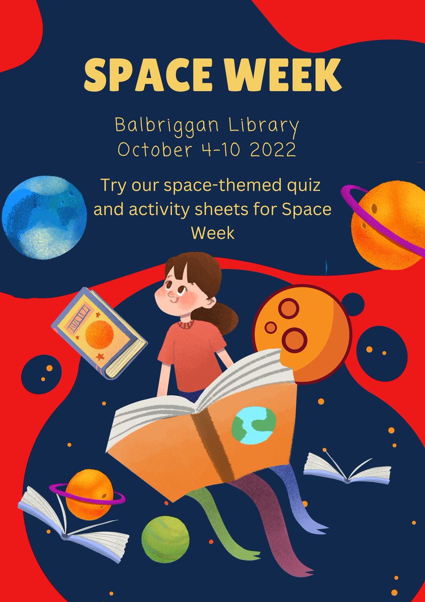 fingallibraries's tweet photo. In Balbriggan Library, we are celebrating Space Week from October 4th - 10th. Try our quiz - you might win a prize! We also have space-themed, fun coloring and activity papers.
#ILoveBalbrigganLibrary #SpaceWeek #AmazingPlanets https://t.co/pBKmEow8Ih