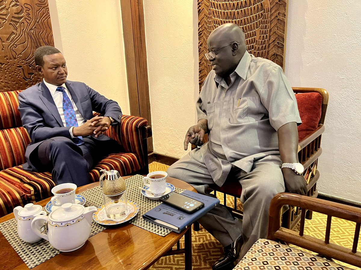 This morning I shared a social cup of tea with Amb. Dr Hassan Galiwango - Uganda High Commissioner to Kenya. We discussed interesting matters. Mambo iko Sawa.