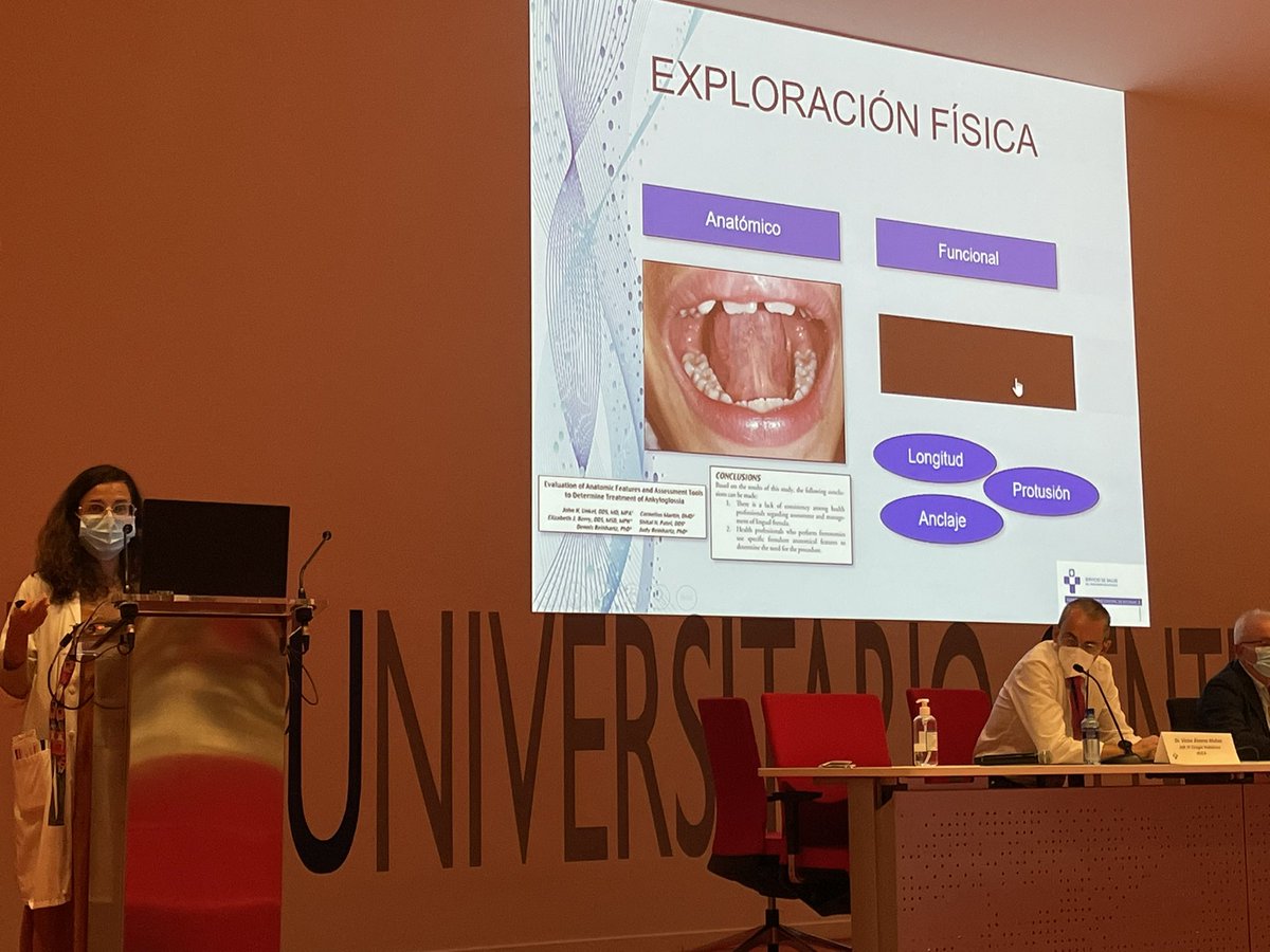 martaelr's tweet photo. “Para valorar el frenillo lingual, no podemos quedarnos solo en la anatomía, hay que explorar también la funcionalidad” Ángela Gómez Farpón, Cirujana Pediátrica #SMLM2022 #SMLMASIV https://t.co/ZgfeQInY79