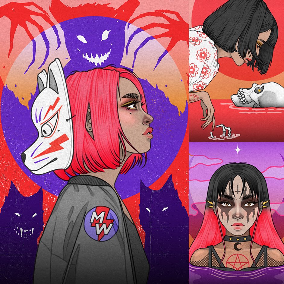 GM! ‘Tis the season to draw creepy 🎃👻🖤❤️‍🔥⚡️