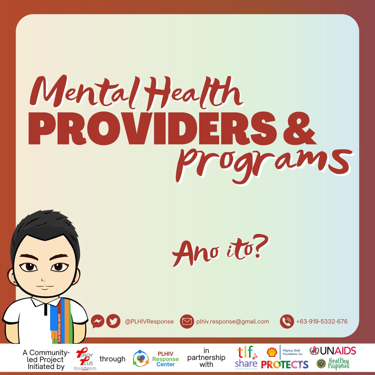 PLHIVResponse's tweet photo. Maraming mga paraan upang maayos ang kalusugang mental.

Kung mayroong mga katanungan tungkol dito, i-contact lamang ang PLHIV Response Center.#HIVmentalhealth #LearnWithPRC #PRCares #PRCPromotion #ResponseCenter #HealthyPilipinas https://t.co/fVOeL57cPk