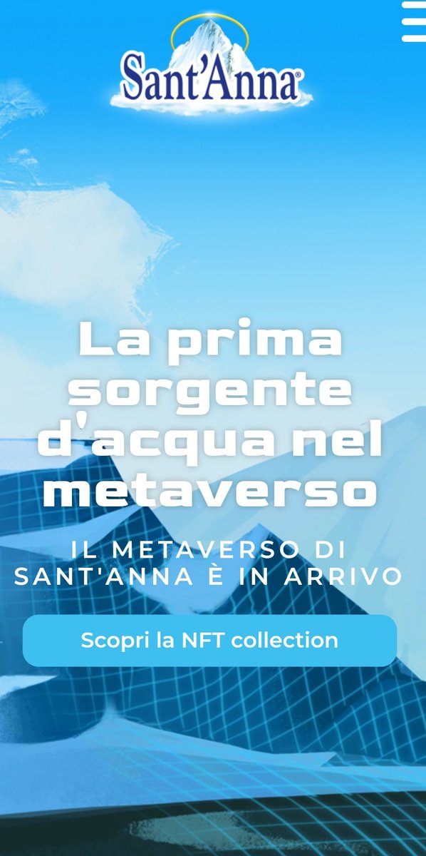 Giovmarn's tweet photo. Acqua Sant'Anna launches its first NFT collection to celebrate its 26th birthday. Each NFT corresponds to a benefit and all the proceeds from the sale of the collection will be donated to charity.
#NFTProjects #NFTcollections #metaverseproject #AcquaSantAnna https://t.co/twTaTXzGhB