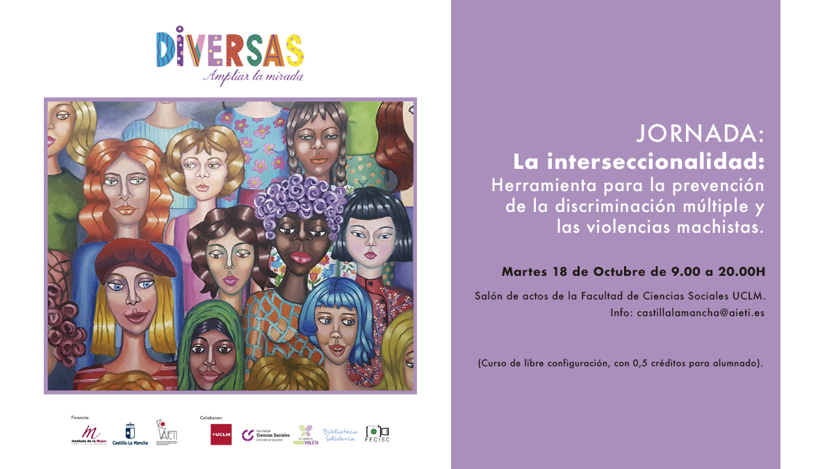 AIETIcomunica's tweet photo. 📢📢#JornadaInterseccionalidad 
📆18 de octubre⌚️9.00 a 20.00h
📍Facultad de Ciencias Sociales UCLM, Talavera de la Reina, Toledo   ℹ️ Programa  en https://t.co/oGL6NH9D8f
Inscríbete en: https://t.co/wz6MTNXuTU
Te esperamos💜💜 https://t.co/ewDuPqIKr2