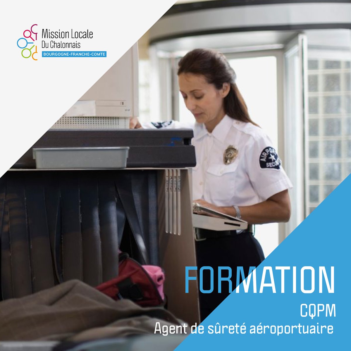 MiloChalon's tweet photo. La formation d'agent(e) aéroportuaire débute le 17 octobre à Digoin (niveau CAP/BEP). Plus de renseignements au 03 85 93 47 58 ou sur milochalonnais@milobfc.fr 
#formation #aéroport #1625ans #saôneetloire #compétences #cqpm #missionlocale #sécurité #sûreté https://t.co/cIeA4UwiM6