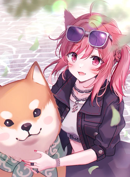 大柴犬とミコッテちゃん#FF14 #FF14イラスト #FF14art 