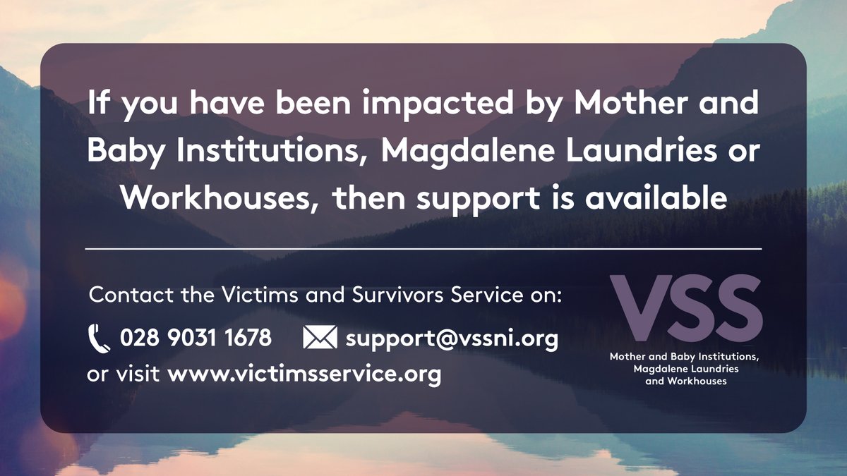 ExecOfficeNI's tweet photo. The Victim and Survivors Service has launched support for those impacted by Mother and Baby Institutions, Magdalene Laundries or Workhouses in NI. To find out more, visit https://t.co/ieXxJJ9bNA https://t.co/aBygU7vXGR