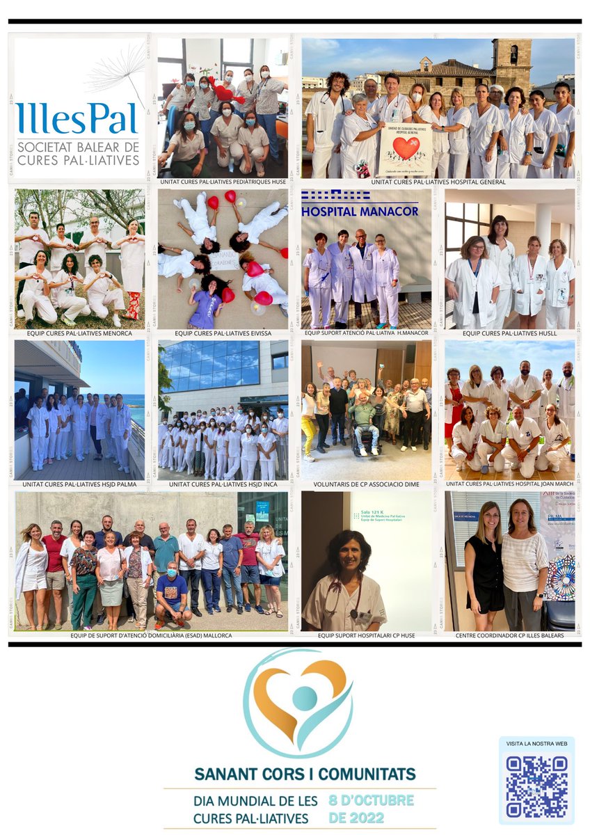 El proper dissabte, dia 8 d'octubre, celebram el #DiaMundialdelesCuresPal·liatives, amb el lema "#Sanantcorsicomunitats". Per aquest motiu, hem elaborat aquest pòster que compartim amb vosaltres.
#Curespalliatives