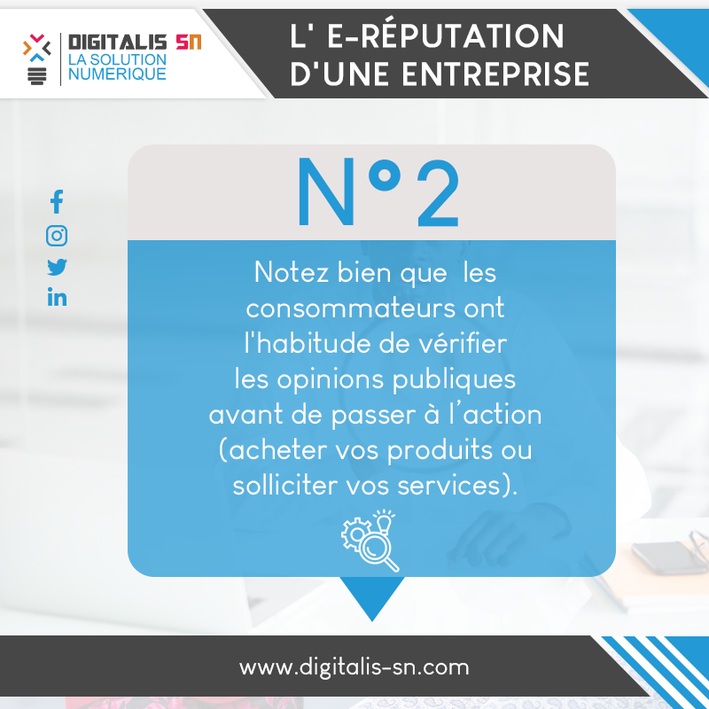 Digitalis_sn's tweet photo. Marquer la présence en ligne de son activité s’accompagne avec le suivi des réactions et appréciations des internautes.
 Digitalis sn vous accompagne dans votre processus de digitalisation tout veillant sur votre e-réputation.

#e_reputation
#MarketingDigital 
#digitalissn https://t.co/1h7iU3aGI0