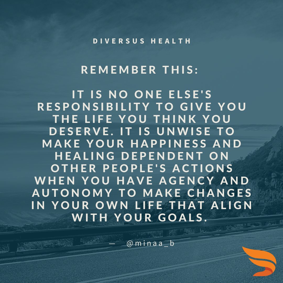 Diversus_Health's tweet photo. It is your responsibility to give yourself the life you think you deserve.
#mentalhealth #mentalwellness #mentalhealthmatters #DiversusHealth #quoteoftheday #mentalhealthquotes #mentalhealthadvocate #trauma #therapy https://t.co/NLUY2eSjWk