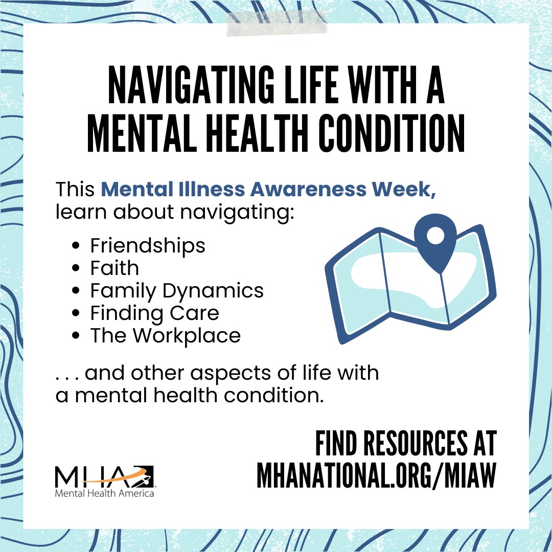 Mental health conditions come with unique challenges that intersect with every part of life. That’s why this year for Mental Illness Awareness Week, @mentalhealthamerica is mapping out tips to help you navigate life’s many intersections.