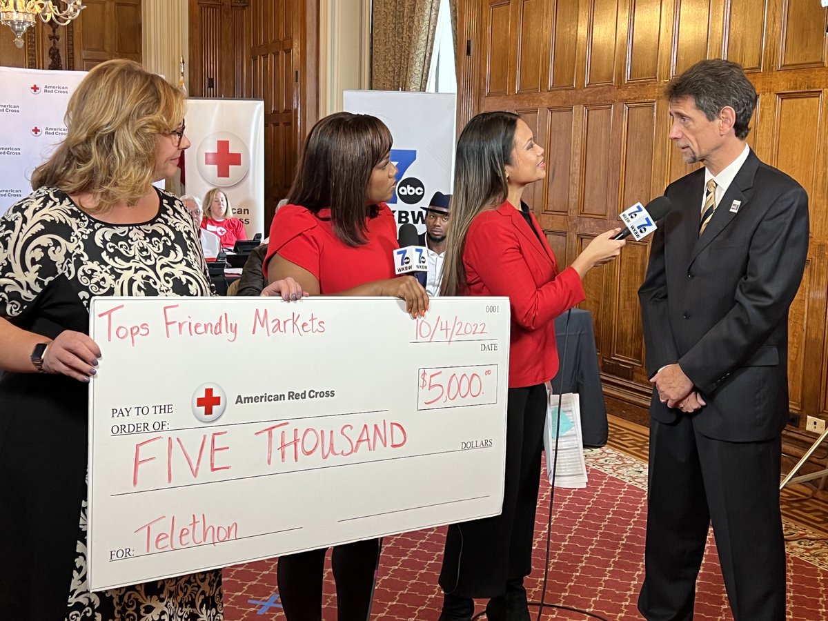 THANK YOU TOPS! We're passing $24,000 raised so far, thanks in part to a $5,000 donation from Tops Friendly Markets. Call 716-661-3711 to donate to the Red Cross through the Buffalo Strong Hurricane Relief Telethon.