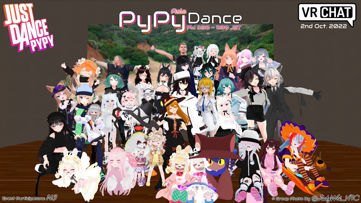 JudyWei_VRC's tweet photo. 2nd Oct. 2022 - PyPy (1/4)

ご参加顶いて诚にありがとうございます🥰

-

📸8K画像リンク
https://t.co/eh4eldqhgp

-

🐈Row 1

@A_soulsoul @fortune_owo Amaret @Shinitai_VRC @wHite_Shao @NepProject toritsuka @d4dcdaVRC @laquish @_zuluvrc

...Next⬇️

#PyPyDance
#VRChat #VRC #VR https://t.co/3z8xrSGThu