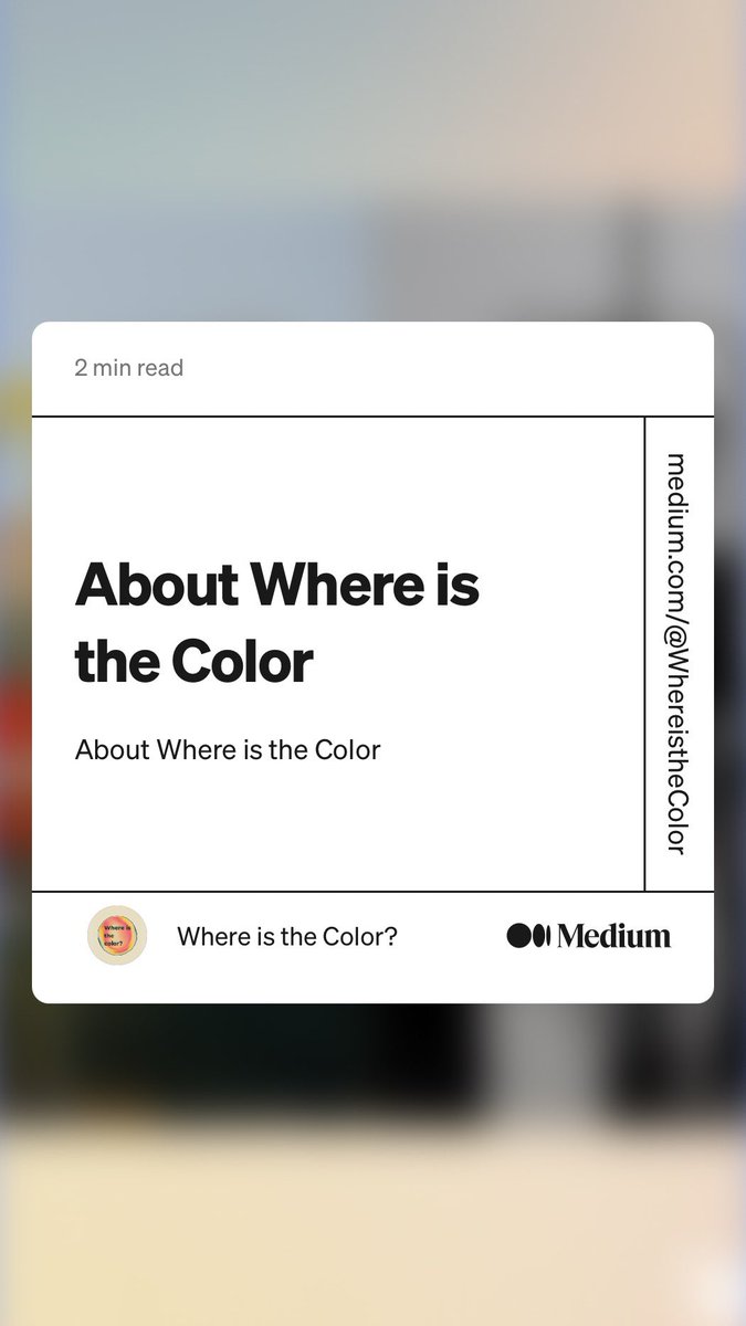 whereis_color's tweet photo. Check out my new medium post! #whereisthecolor
https://t.co/KllWSKnzJN https://t.co/4bPgppXdky