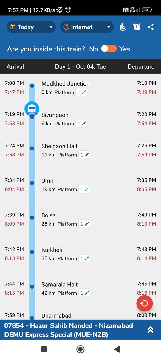 salmans221997's tweet photo. @drmhyb this is passenger of train number 07854 nizamabad to nanded has been stopped 40 minutes due to ignorance of controler please give attention and solve daily problem. https://t.co/wzrtBcC7RT