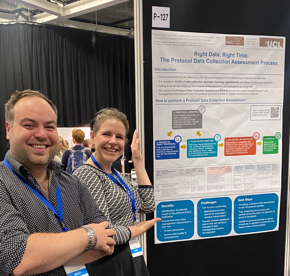 LKMasters's tweet photo. Have you ever struggled to extract precise data collection &amp; checking requirements from a complex &amp; wordy #clinicaltrials protocol? Visit poster 127 and chat to us about how we deal with this at @MRCCTU Poster session 3: Wed 5th @ 9.55-10.15am #ICTMC2022 https://t.co/g5vCTn9Xvt