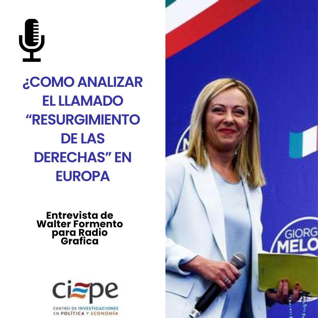 CiepeArg's tweet photo. El Director del Centro de Investigaciones en Política y Economía, Walter Formento, dialogó con Lucas Molinari, Leila Bitar y Manuel Rivas para Radio Gráfica FM 89.3 sobre el llamado "ascenso de las nuevas derechas" europeas.

Escuchá la entrevista acá: https://t.co/3md8fk4Plu https://t.co/JHbgB88Z7L