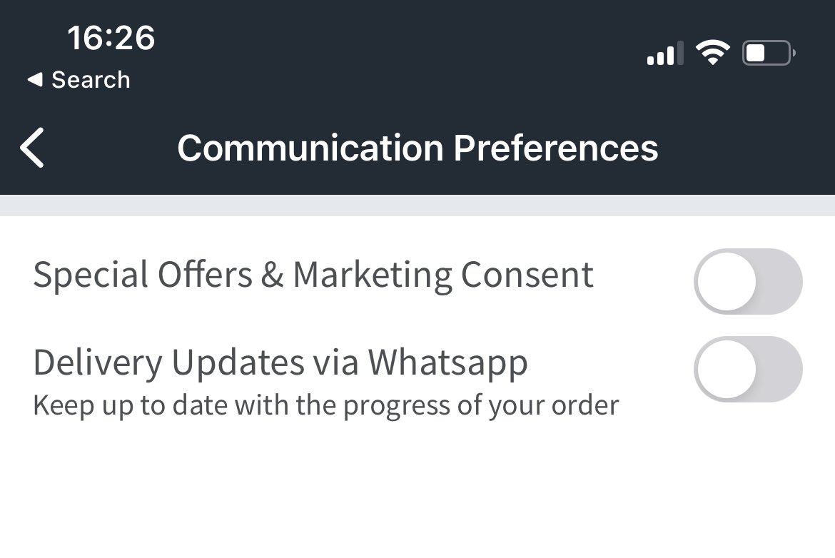 seraphimalia's tweet photo. Hey @Sixty60_Tweets. Please stop sending me marketing msgs when I have the setting off! Last time you did this, I called your support. This time I’m Tweeting you. There is no point switching off Push notifications because then I won’t get delivery notifications. Please fix this! https://t.co/6BoLVJDu4K