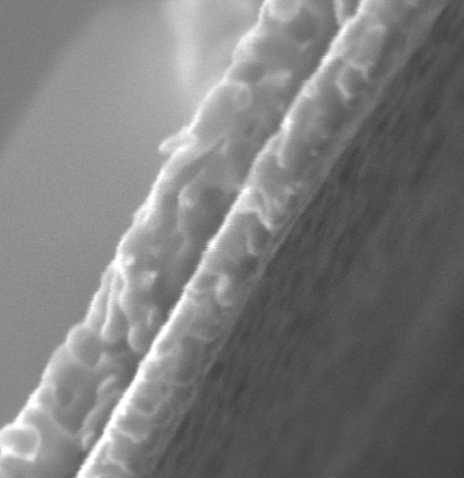 Xinxin_Xiao1989's tweet photo. Seeing is believing. It's impressive to see the cross section of a bilayer of porous gold films. My master student and collaborator at DTU Nanolab really did a great SEM job #scientificimage https://t.co/JGKUXVZbX3