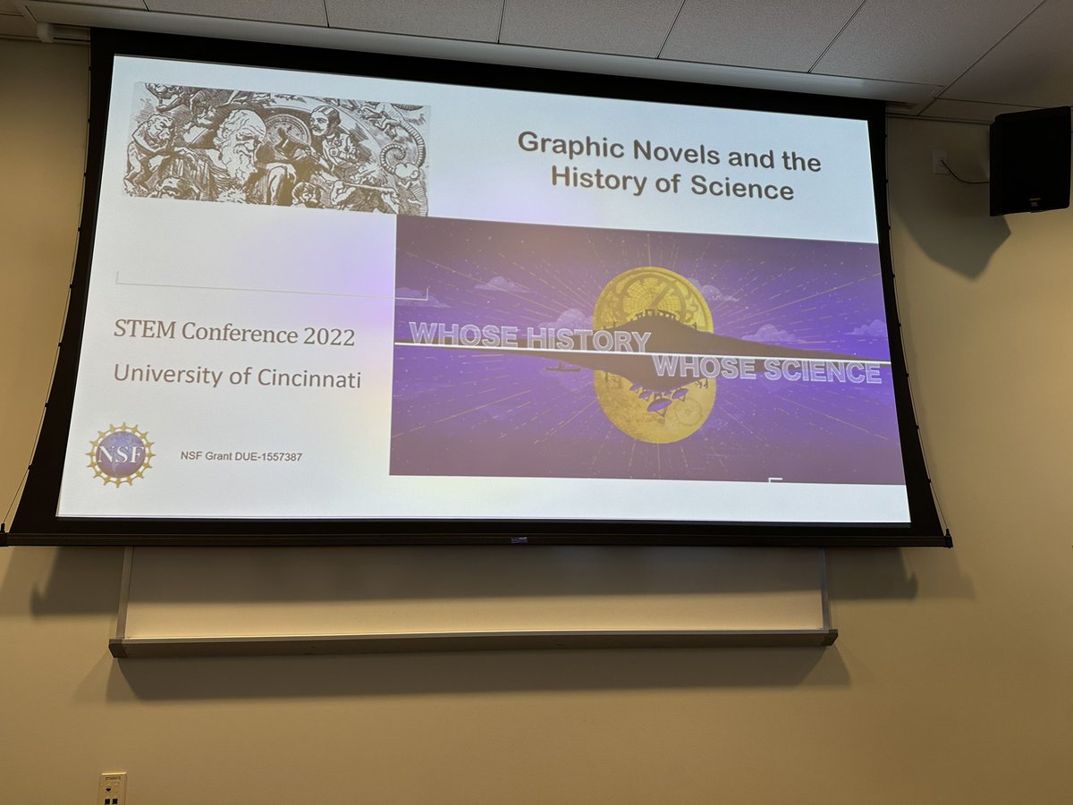 DrKimGiven's tweet photo. Learning from @UC_CECH’s Helen Meyer about graphic novels and how they can be a surprising genre through which to teach science. @nkucinsam #STEM https://t.co/KS6HJ9lQet