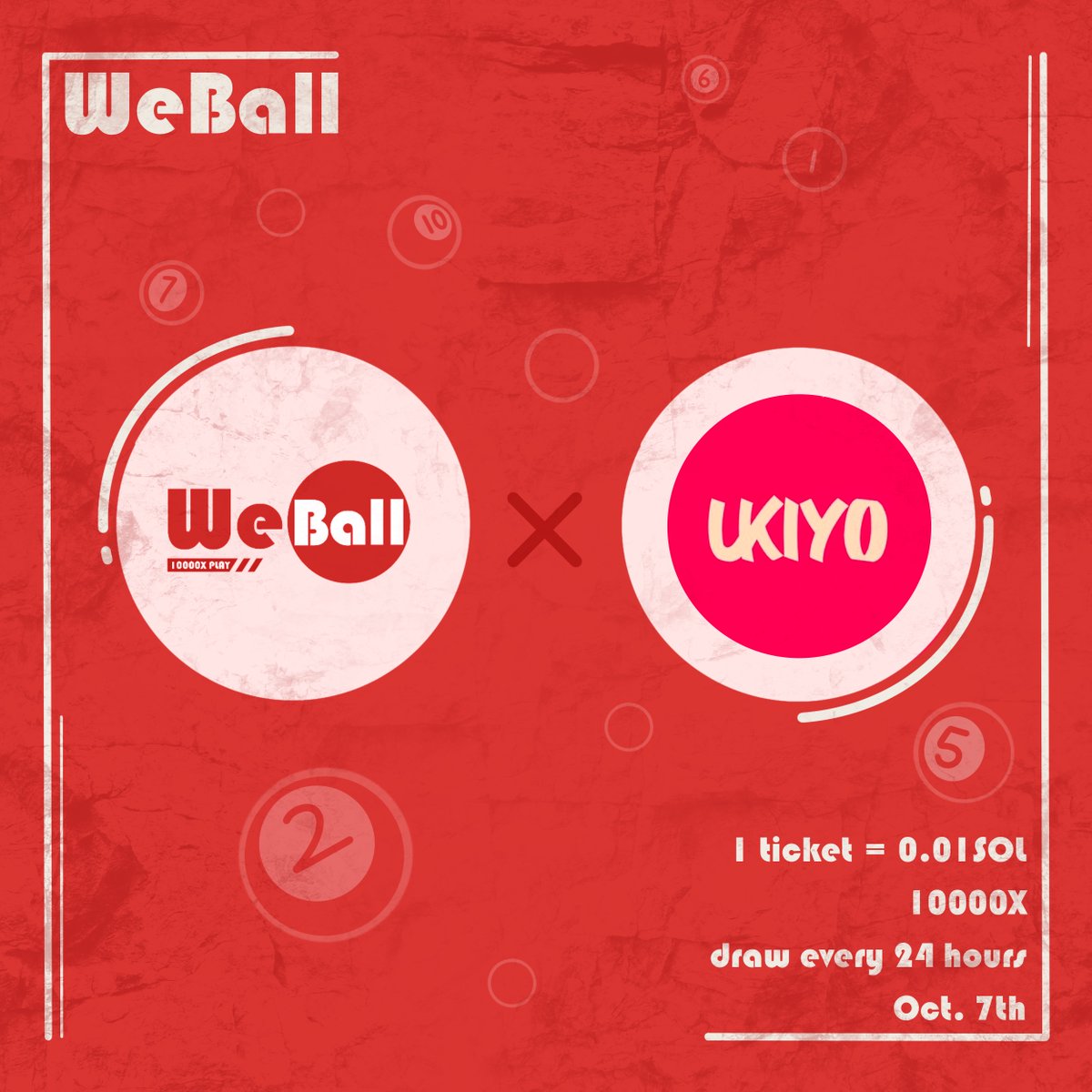 WeBallLottery's tweet photo. NEW FRIENDS ON BOARD! Fak it, we 🔴 hard with our affiliates.

@UkiyoNFT_ x @WeBallLottery x @DegenboyzDao

To celebrate, we are giving away
🏆 1 VIP WL (guaranteed mint)

To enter, just RT + comment we 🔴
#NFTCommunity #SolanaNFT https://t.co/XgrkWUNoIp