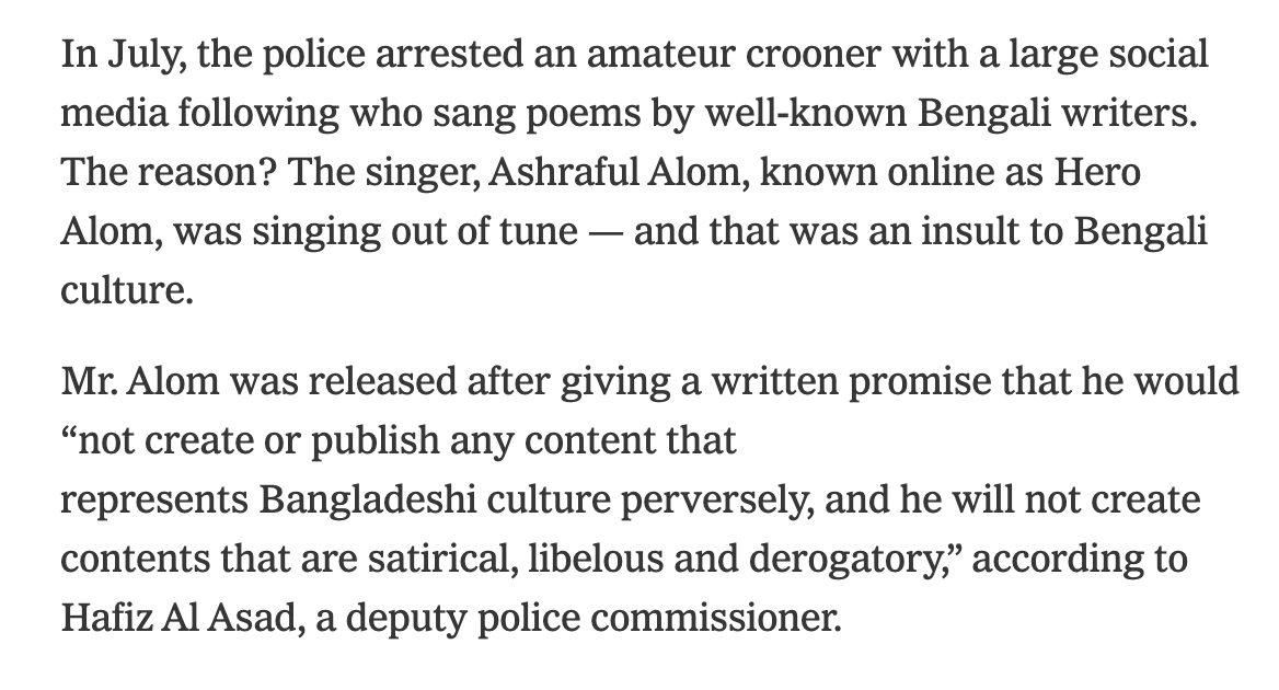 sarahemclaugh's tweet photo. How far Bangladesh's crackdown on the arts has gone: https://t.co/kQPXtorMGp https://t.co/PkXLnL3Y66