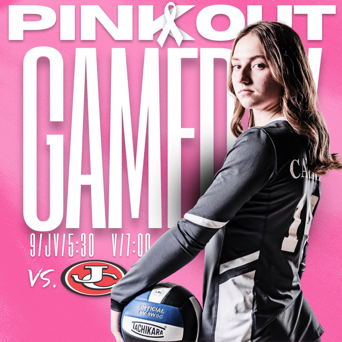 CapCityCavsVB's tweet photo. Calling our Cavalier Community! Come out and support your Lady Cavaliers as we take on the Jays! We are all playing tonight to support our family, friends, and loved ones who have been touched by cancer! We love you all 💙#PinkOut #cancersucks #Fight #ALLOUT https://t.co/i785mQJsgI