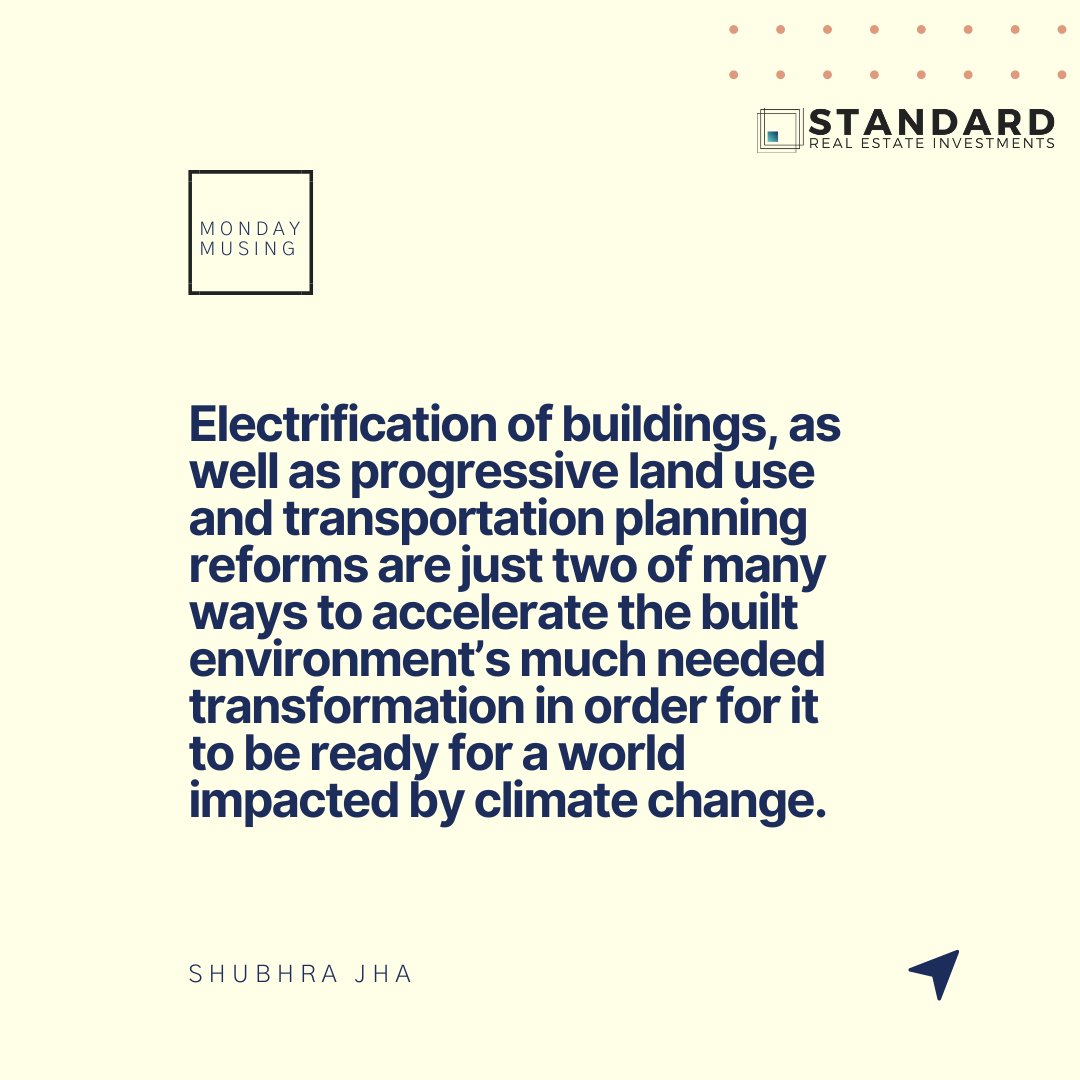 ShubhraJha_'s tweet photo. The built environment contributes close to 40% of carbon emissions in the U.S. The climate change crisis and its impact on buildings is not something homebuilders, CRE owners and operators, and other industry participants can ignore for too much longer. #MondayMusing https://t.co/aINWI7uf42