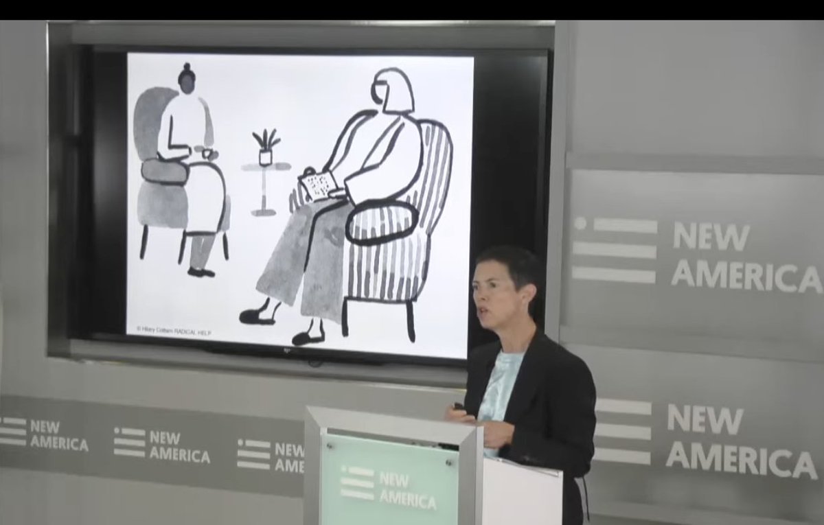 NewAmerica's tweet photo. What does a good working life look like to you?
Dr. @HilaryCottam, author of “Radical Help” and #NewPracticeLab fellow, joined us today to discuss how we might reimagine it together 💭 and build a society where everyone can thrive.
Listen in:
https://t.co/s2HyCIwiuf https://t.co/ayxyHqmnX3