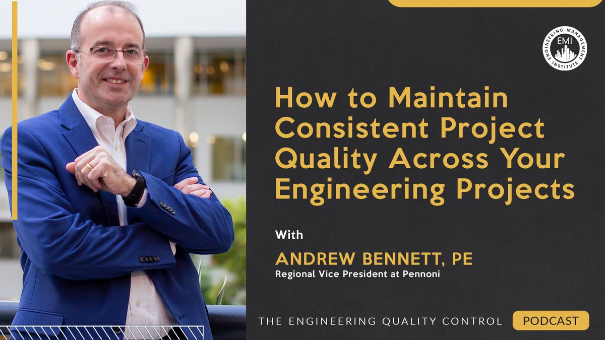 AnthonyJFasano's tweet image. In this episode of The Engineering Quality Control Podcast, Andrew Bennett, P.E. from @Pennoni shares some great tips that you can use to ensure consistent #projectquality throughout your engineering projects. Check it out here &amp;gt;&amp;gt; bit.ly/TEQC16Y #qualitycontrol