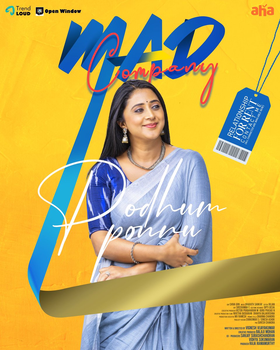 OpenWindow_Official (@openwindow_offl) on Twitter photo #Kaniha as Podhum Ponnu in #MadCompany 😇 Streaming now on <a href="/ahatamil/">aha Tamil</a> 👉 aha.video/webepisode/mad…
<a href="/vignesh_avk/">Vignesh Vijayakumar</a> <a href="/directormbalaji/">Balaji Mohan</a> <a href="/Prasanna_actor/">Prasanna</a> <a href="/kaiyavecha/">Raja</a> <a href="/DhanyaBee/">dhanya balakrishna</a> <a href="/charanproducer/">S. P. Charan</a> @bommulakshmi @sarvhaa <a href="/PradepHari_offl/">Hari</a> <a href="/Trendloud/">Trend Loud</a> <a href="/itsSanjaySubash/">Sanjay Subashchandran</a> <a href="/GRNSivakumaar/">Shiva.GRN</a> <a href="/julianeditzz/">Julian</a> #Kaniha as Podhum Ponnu in #MadCompany 😇 Streaming now on <a href="/ahatamil/">aha Tamil</a> 👉 aha.video/webepisode/mad…
<a href="/vignesh_avk/">Vignesh Vijayakumar</a> <a href="/directormbalaji/">Balaji Mohan</a> <a href="/Prasanna_actor/">Prasanna</a> <a href="/kaiyavecha/">Raja</a> <a href="/DhanyaBee/">dhanya balakrishna</a> <a href="/charanproducer/">S. P. Charan</a> @bommulakshmi @sarvhaa <a href="/PradepHari_offl/">Hari</a> <a href="/Trendloud/">Trend Loud</a> <a href="/itsSanjaySubash/">Sanjay Subashchandran</a> <a href="/GRNSivakumaar/">Shiva.GRN</a> <a href="/julianeditzz/">Julian</a>