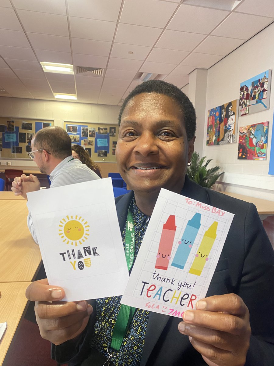Miss Bax is so happy to receive best teacher cards from students #nationalteacherday #celebrate #history #lewisham #lewisham