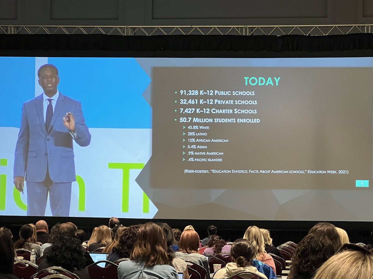 CCPrincipalKing's tweet photo. “We educate almost 51 million children from every walk of life. We are truly a mosaic.” -Anthony Muhammad…Excited for Day 2 of PLC at Work. #WeRMV @SolutionTree https://t.co/nRQmOq4ckM