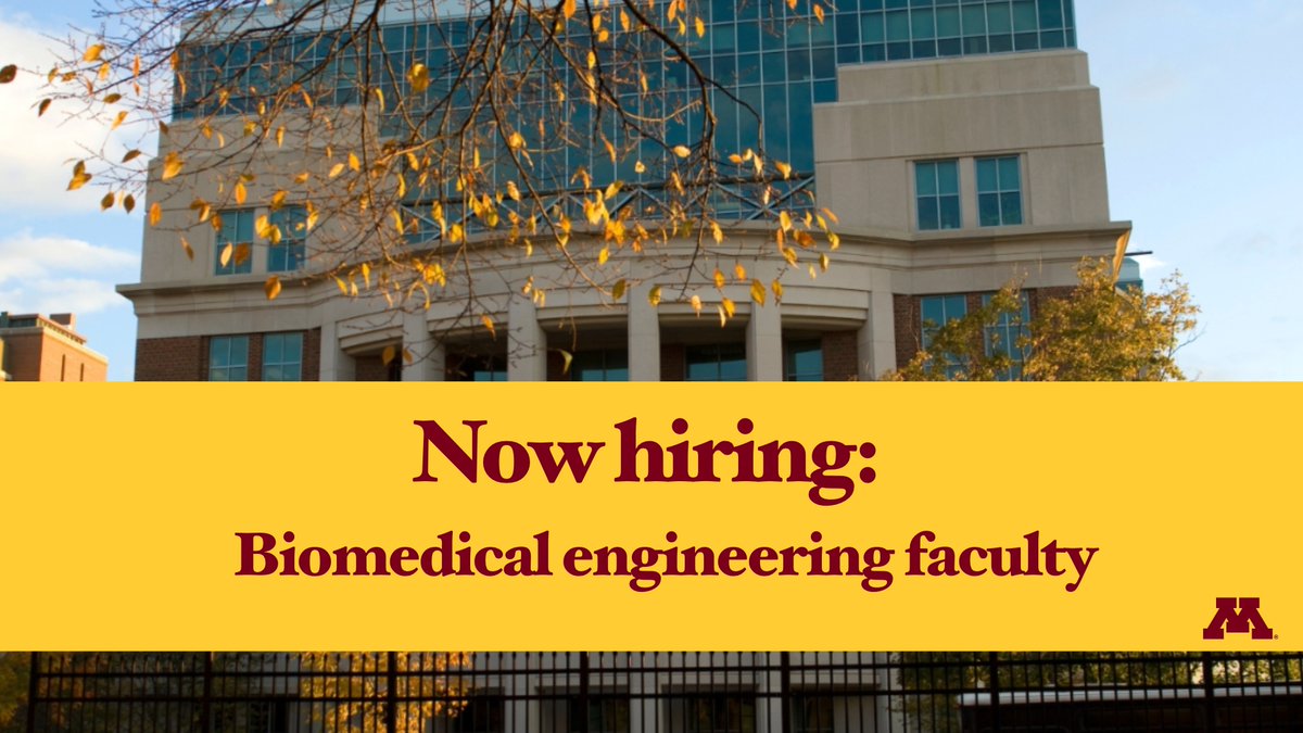 UMNBME's tweet photo. We’re hiring for multiple faculty positions: Assistant Professors, Associate Professors, and Professors. 

More info &amp; apply: https://t.co/CoAzepeD2F 

#facultyjobs #facultyposition #biomedicalengineering #UMN https://t.co/b7yXpqvuy3