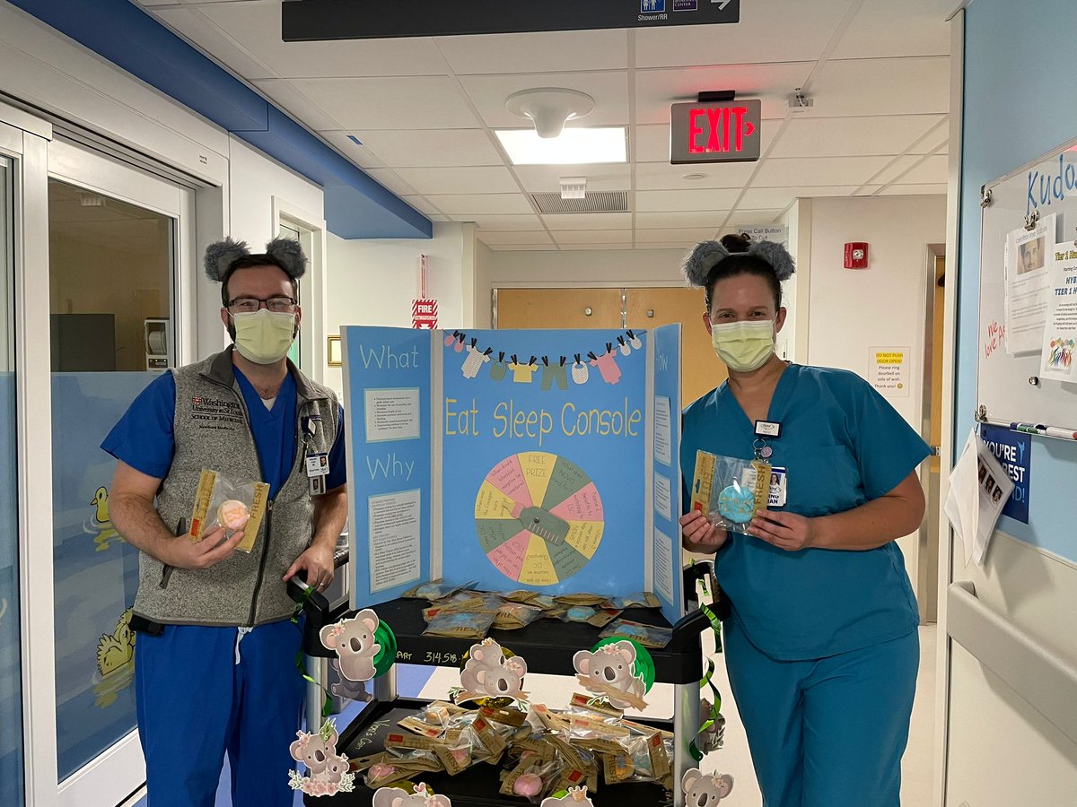 Yesterday we rolled out Eat, Sleep, Console - a new way of caring for infants with neonatal opiate withdrawal syndrome in our unit. The goal is to maximize caregiver participation and non-pharmacological therapies and is sure to improve the “koala-ty” of care for our patients!