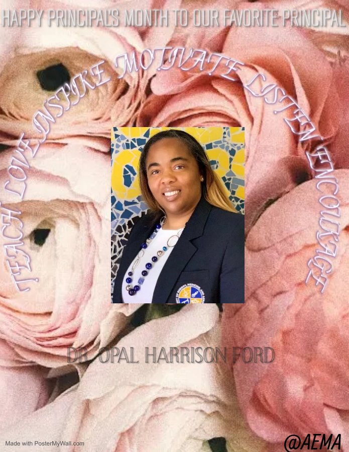 <a href="/AEMA_JDMS/">Academy of Energy, Medicine and Aerospace at JDMS</a> We love our Principal <a href="/OpalHFord/">Opal Harrison Ford</a>!!!  We love working with such an amazing leader!  Thank you for your hard work and dedication to our staff, school, and students!!   You are an inspiration to us all!!   ♥️♥️♥️#NationalPrincipalsMonth