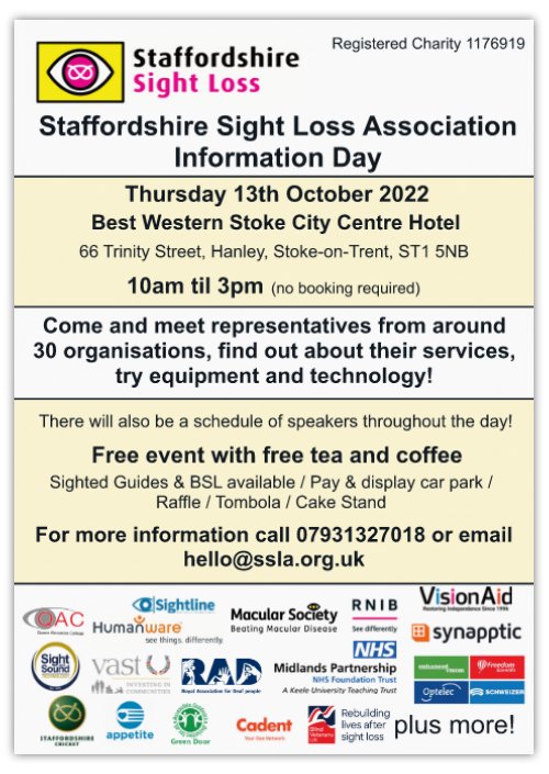 Staffordshire Sight Loss Association tweet media