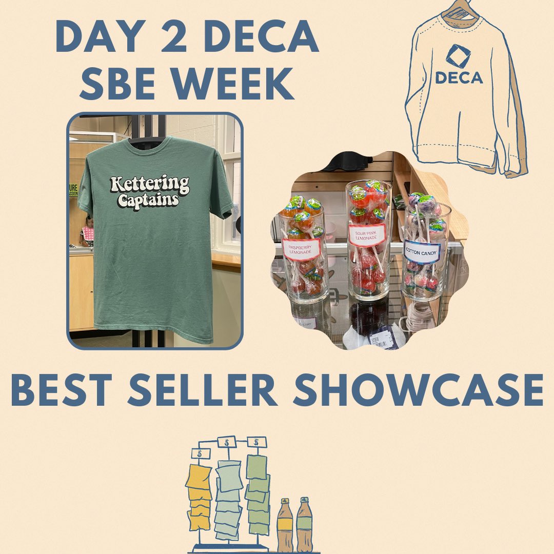 ccwkhs's tweet photo. DECA SBE Week Day 2: Best seller showcase! 🍭 #decasbeweek https://t.co/OOhOXI1BtS