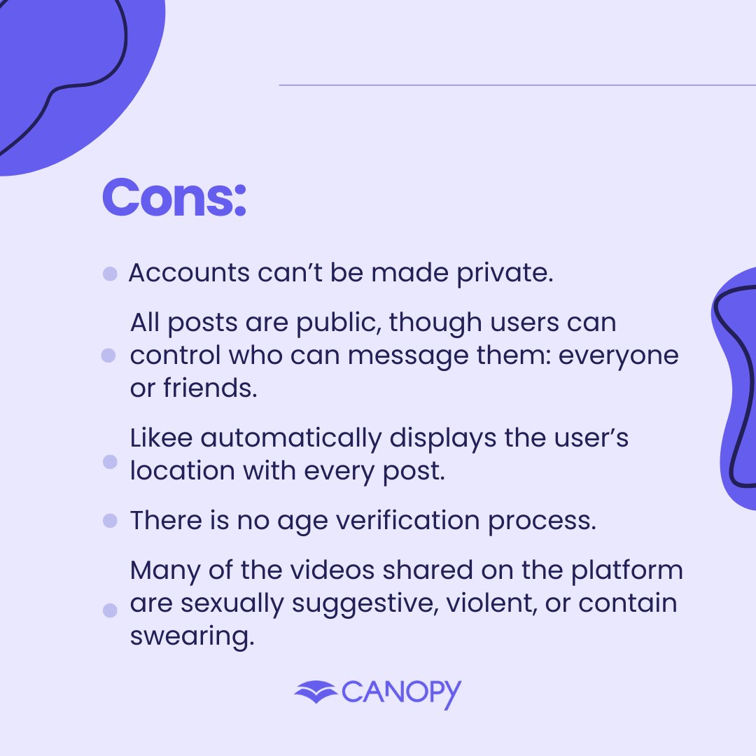 With more than 300 million registered users, #Likee is giving #TikTok a run for its money. So what do that embracing # digitalparenting need to know about the Chinese video creation app? #CanopyApp has you covered! We've compiled some key points!