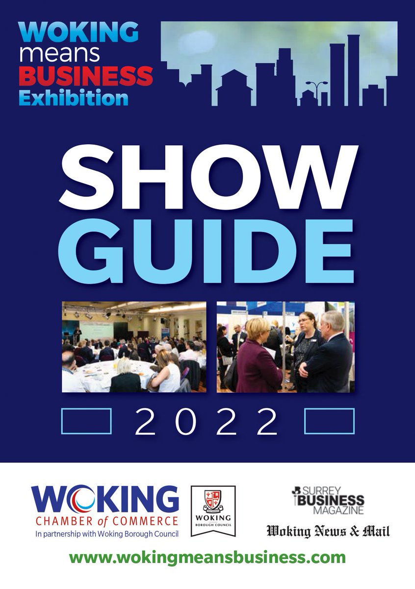 WokingMeansBiz's tweet photo. Check out the programme of events at Woking Means Business next Wednesday, 12 October. Something for everyone!
#WMB2022
https://t.co/TrFoLNEM2V https://t.co/fDUsz56yyO
