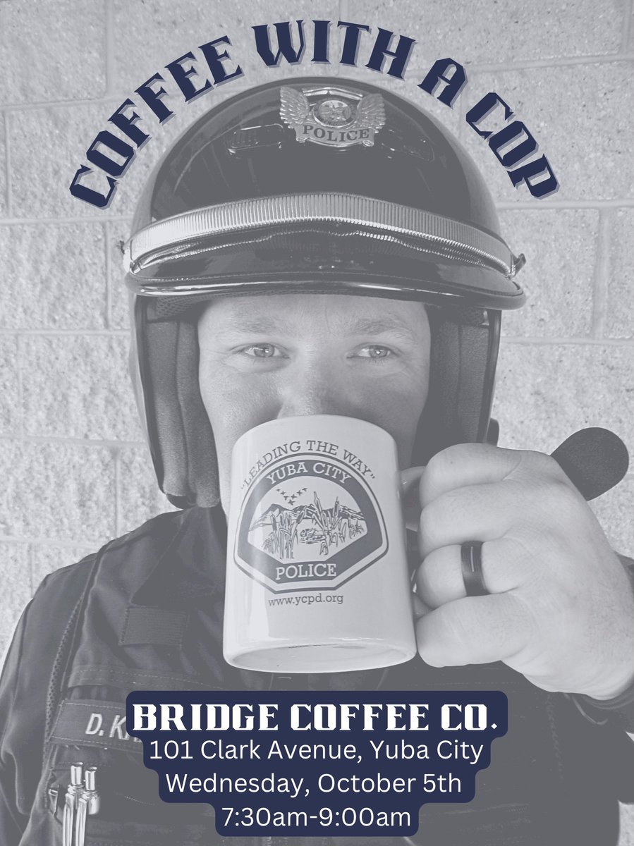 ☕️REMINDER☕️ Celebrate National Coffee with a Cop Day with us tomorrow (10/5) morning at Bridge Coffee Co. on Clark Avenue.  We hope to see you there!
