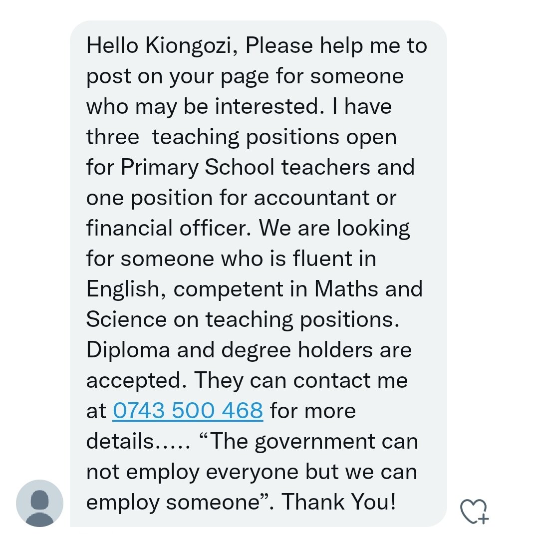 Nawasogezea mchongo huu hapa wa kazi