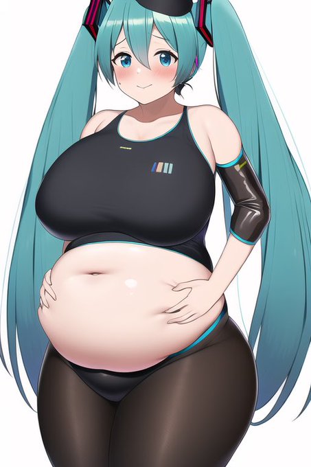 ミクさんを太らせる要求をすると急に抜群の画力を発揮するAIくんよ…
AI触ってわかったのは彼にもやる気の出る性癖があるということです🍖
 #NovelAIAIDiffusion 